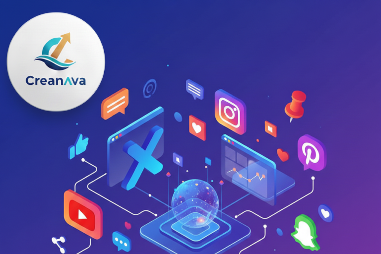 Visualisierung einer zentralen Content-Architektur mit klar verbundenen Modulen und Informationsflüssen